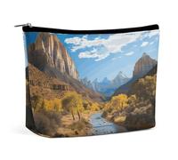 QWNMD Makeup Pouch Cosmetic Bag Lipstick Pouch Zipper Pouch Zion National Park Printed Organizer Portable Toiletry Bag Accessories, Zion National Park, 6.8 X 5.9 X 2.3 inch, Fashionable