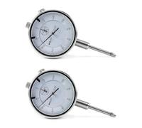 QWORK 0-1 Inch Dial Indicator with Carbide Anvil, 2 Pack, 0.001 Inch Resolution, Interchangeable Flat & Lug Back - 2 Inch Dial, Twist-Lock Bezel