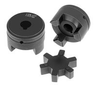 QWORK 1/2" to 3/4" L075 Flexible 3-Piece L-Jaw Coupling Coupler Set for Log Splitters, with NBR Rubber Spider