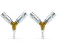 QWORK 1/4" BSP Airline Hose Connector Y Splitter Male/Female Thread Quick Release Coupler for Air Lines & Tools (Pack of 2)