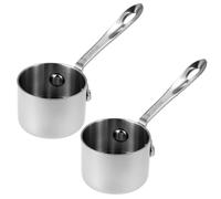QWORK 1/4 Cup Stainless Steel Measuring Cup, 2 Pack 60 ml / 2 oz Engraved Scoop, Wide Handle for Wet & Dry Ingredients, Baking, Meal Prep, Dog Food