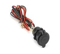 QWORK® 1 Pack 12V/24V Waterproof Cigarette Lighter Socket, With 1m Connection Cable for Car Marine Motorcycle