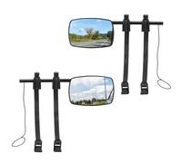 QWORK® 1 Pair Caravan Towing Mirror, Universal Adjustable Mirrors with Clamps & Rubber Straps, Compatible with SUV, Truck, Trailer, Camper, Vans