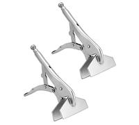 QWORK 10" Locking Sheet Metal Clamp, 2 Pack Welding Locking Plier Tools, Heavy Duty Sheet Metal Grip Tool, Adjustable Opening Nickle Plated Welding Plier
