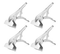 QWORK 10" Locking Sheet Metal Clamp, 4 Pcs Welding Locking Plier Tools, Heavy Duty Sheet Metal Grip Tool, Heat-Treated Nickle Plated Welding Plier, Extra Wide Duck Billed Pliers