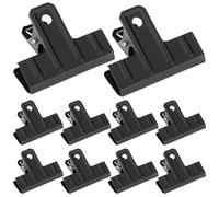 QWORK® 10 Pack 3" Large Paper Clips Thickened Metal Binder Clips for Heavy Office Use, Black