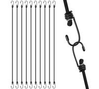 QWORK® 10 Pack 40" (100CM) Bungee Cords with Hooks, Multipurpose Bungee Straps for Cycling, Hiking, and DIY projects