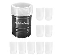 QWORK 10 Pack 55 Gallon Clear Plastic Drum Liners, Heavy Duty Leak Proof Clear Bucket Liner Bags for Marinating and Brining, BPA Free, 5.5 mil