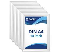 QWORK® 10 Pack A4 Clip Frame Snap Frame Wall Mounted Front Opening Picture Frame Poster Holder 25 mm Profile Anodised Aluminium - Silver