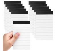 QWORK® 10 Pack A7 Small Notepads Refills 30 Sheets per Pad - 80g/m² 3x5 Inch Lined Memo Pads with Sturdy Cardboard Backing
