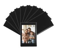 QWORK® 10 Pack Magnetic Photo Frames Compatible with Instax Mini & Polaroid Film, 9.3x6.3cm - Heavy Duty Picture Magnets for Fridge, School Lockers & Office Whiteboards - Black