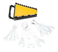 QWORK® 10 Pack Super Thin Metric Open End Wrench Set, 6-27mm, 45# Steel with Mirror Polish