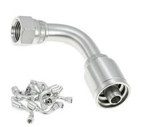 QWORK 10 PCS 90 Degree Hydraulic Hose Fittings 3/8 Inch Hose x 3/8 Inch JIC 37 Degree Female Elbow Crimp Fittings, Carbon Steel Hydraulic Connector for Fluid Power Systems