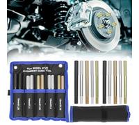 QWORK® 10-Piece Wheel Assembly Aid Set, M12 x 1.25, M12 x 1.5, M14 x 1.25, M14 x 1.5, M15 x 1.25 Stainless Steel Tyre Assembly Tool for Car Wheel Change
