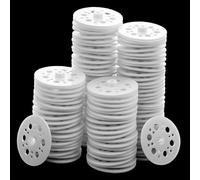 QWORK® 100 Pcs Plastic Insulation Washers 46mm - Heavy Duty Polypropylene Fixing Discs for Foam Backer Boards, Rigid Insulation Panels & Polystyrene - Perforated Flat Washers for Screws