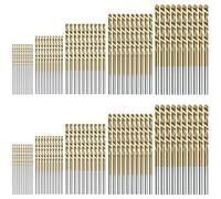 QWORK® 100 Pcs Twist Drill Bit Set 1mm, 1.5mm, 2mm, 2.5mm, and 3mm - Titanium Coated HSS Micro Drill Bits, Small Metal Drill Bits for Plastic & Thin Metal