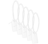 QWORK® 100PCS Anti-Tamper Seals Plastic Security Seals Security Tags Pull Ties for Luggage Fire Extinguisher (White)