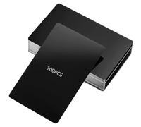 QWORK® 100Pcs Blank Metal Cards Aluminum Business Cards, 86 x 54mm, for Professional and Personal Use,Black