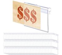 QWORK® 100PCS Clear Plastic Label Holders for Supermarket and Store Price Display (6 x 4 cm I 2.4" x 1.6")