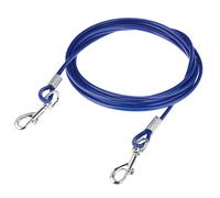 QWORK® 10ft Dog Leash with 360° Swivel Hooks and and PVC Coating, Heavy-Duty Dog Tie Out Cable for Small to Medium Dogs