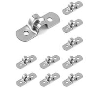 QWORK® 10PCS 8mm U Shaped Clamp, 304 Stainless Steel Saddle Clamp Strap Clamp Tube Pipe U Clip (M8)