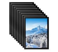 QWORK® 10Pcs A4 Magnetic Frames, Adhesive Magnetic Display Frame, Black, for Ads, Notices, Documents