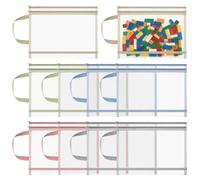 QWORK® 10PCS A4 Mesh Zipper Pouch Bags with Handles, Double-Layer Nylon Toy Storage Bag, for Building Blocks, Stationery, Files