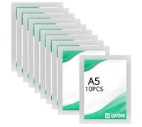 QWORK® 10Pcs A5 Magnetic Frames, Adhesive Magnetic Display Frame,Silver, for Ads, Notices, Documents