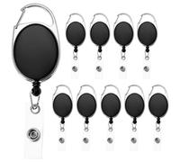 QWORK® 10Pcs Retractable Key Fob, 60 cm Extendable Lanyard,with Belt Clip,Ideal for ID Badges, Keys, and Events