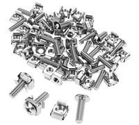 QWORK® 110 Pcs/55 Set M6 x 20mm Rack Mount Cage Nuts, Screws, and Washers, Carbon Steel for Server Cabinet and Audio Racks