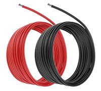 QWORK® 12 AWG 3.3mm² Silicone Wire, 3 m Black 3 m Red, 1050 Strands Tinned Copper Electrical Cable Flexible Battery Cable