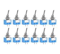 QWORK® 12 Pieces MTS-101 2 Positions ON-OFF Toggle Switch, 2 Pin,AC 125 V 6 A