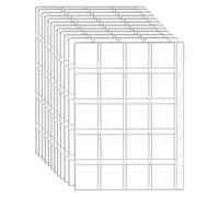 QWORK® 12 Sheets Coin Collection Pages, Coin Pocket for Coin Album, 9 Holes, 20 Compartments, 45 x 45 mm