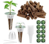 QWORK® 125 Pieces Hydroponic Grow Kit with 50 Replacement Sponges Hydroponic Accessories for Herbs, Vegetables and Flowers