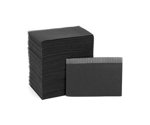 QWORK® 125PCS Disposable Bibs 3-Layer Waterproof Tattoo Bibs - 13''x18'' - Black