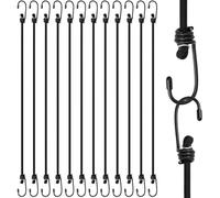 QWORK® 12Pack 24" (60CM) Bungee Cords with Hooks, Multipurpose Bungee Straps for Cycling, Hiking, and DIY projects