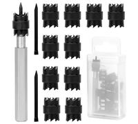 QWORK® 13 Pieces Spot Weld Drill Bits, 3/8" Spot Weld Cutters with Hex Shank, for Thin Stainless Steel, Iron, Aluminum Plates