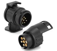 QWORK® 13 Pin to 7 Pin and 7 Pin to 13 Pin Towing Adaptor, 12V Waterproof Trailer Socket Converter Connector for Caravans Trailers