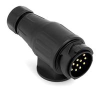 QWORK® 13 Pin Trailer Plug, 12V Waterproof Connector, 13Pin MaleTrailer Plug, for Trucks, Vans, RVs, Tractor, Boats, and Lorry