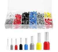 QWORK® 1300 Pcs Wire Ferrules Terminals Kit, 8 Types 0.5mm² to 10mm² Wire Ferrule Connectors Assortment, for Electrical Wiring