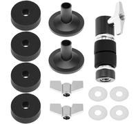 QWORK 13PCS Cymbal Replacement Accessories Kit - Includes Standard Hi-Hat Clutch, Felt Pads, Secure Wing Nuts & Washers, Compatible with Most Drum Sets - Black