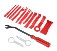 QWORK® 14Pcs Auto Trim Removal Tool Kit, Car Radio Door Audio Panel Removal Tools, Trim Removal Tool Kit with Fastener & Terminal Remover, Red