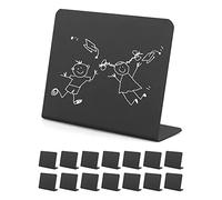 QWORK® 15PCS Mini Chalkboard Signs 3" x 4", L Shape Table Top Blackboard Display for Food Price Tags Wedding Party Message Boards