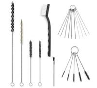 QWORK 17pcs Spray Gun Cleaning Kit, Nylon Brushes & Micro Needle Set for HVLP, Airbrush, Paint Sprayer Nozzles - Heavy Duty Maintenance Tools for Gravity Fed and Airless Guns