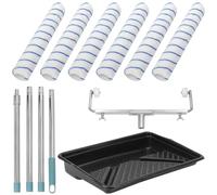 QWORK® 18” Large Paint Roller Set - Include 6 Rollers + Adjustable Frame + Detachable Rod up to 63” + Large Paint Tray - Complete Painting Kit for Walls and Ceilings