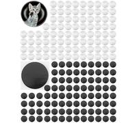 QWORK® 180PCS Transparent Glass Cabochons and Round Craft Magnets with Adhesive Back, Small Refrigerator Magnets and Cabochon Domes for DIY Craft Fridge Kitchen Office (25 mm)