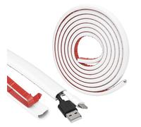 QWORK® 1Pcs 3 Meters White Cable Trunking, Half Round Self Adhesive Cable Cover, Ideal for Hiding Electric Wires and Cables