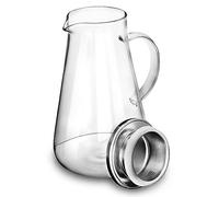 QWORK® 2.0 Litre Glass Jug with Lid, Heat Resistant Borosilicate Glass Carafe, for Hot/Cold Water