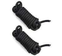 QWORK® 2 Pack 3/8" x 15' Double Braid Nylon Fender Line, Mooring Rope, Premium Marine Dock Line for Boat