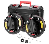 QWORK® 2 Pack 8" Glass Suction Cup, Heavy Duty Glass Sucker Lifter, Hand-Held Industrial Vacuum Lifting Pad Tool for Granite Lifting & Window Replacement, 440lbs/200kg Load Capacity